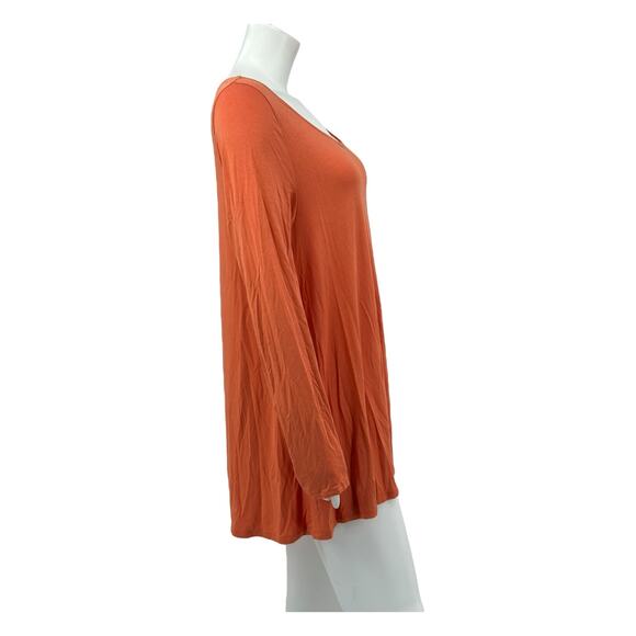 Soft Surroundings Top Womens XL Orange Peach Long Sleeve Tunic Fall Minimalist - Picture 3 of 7